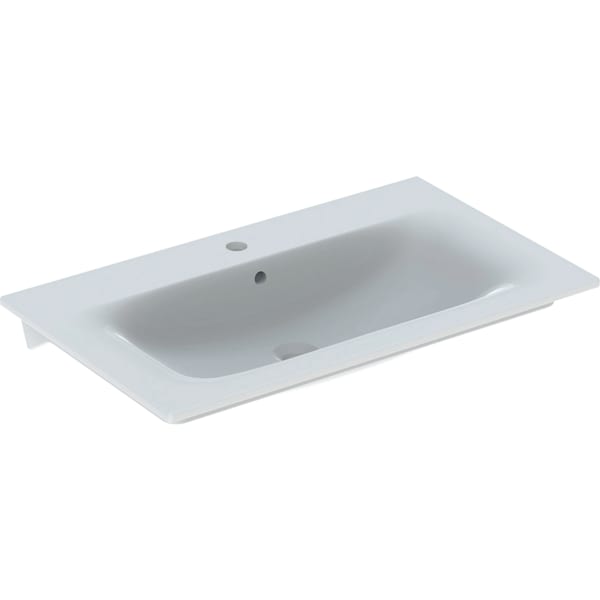 Geberit Renova Plan Möbelwaschtisch, 80x48cm m. Hl., m. Ül., weiß, KeraTect