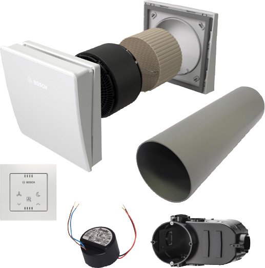 BOSCH Paket dezentr. Lüftung BOPA VE303 6 x V3000D 55/K, CV30H, LNU12, LUP4, LMK