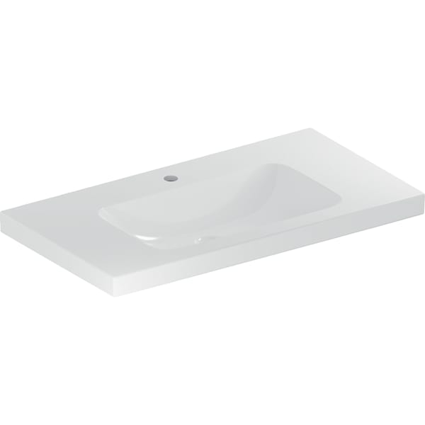 Geberit iCon Light Waschtisch 90x48cm Ablagefläche, m. Hl., o. Ül., weiß