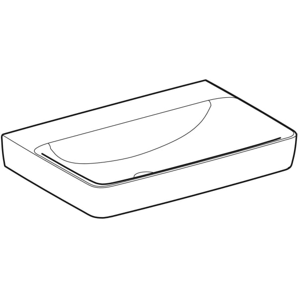 Geberit Renova Plan Waschtisch, 70x48cm o. Hl., o. Ül., weiß, KeraTect