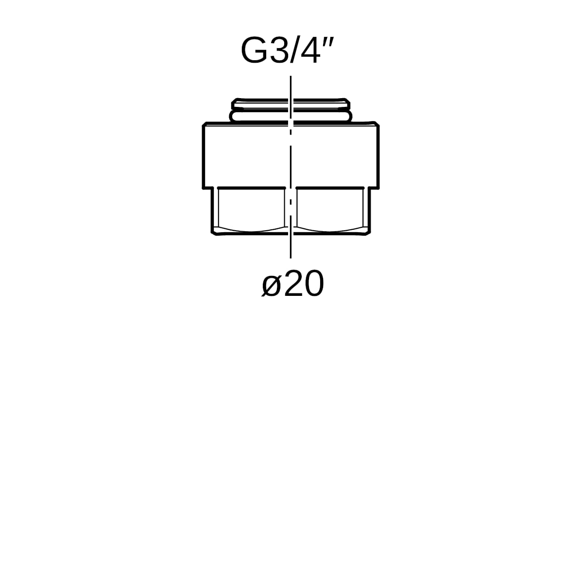Geberit FlowFit Anschlussverschr. für Eurokonus d20-EuG3/4