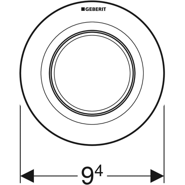 Geberit Typ 01 Fernbetätigung, pneumatisch 1-Mengen-Sp., UP-Drücker, hgl. verchromt