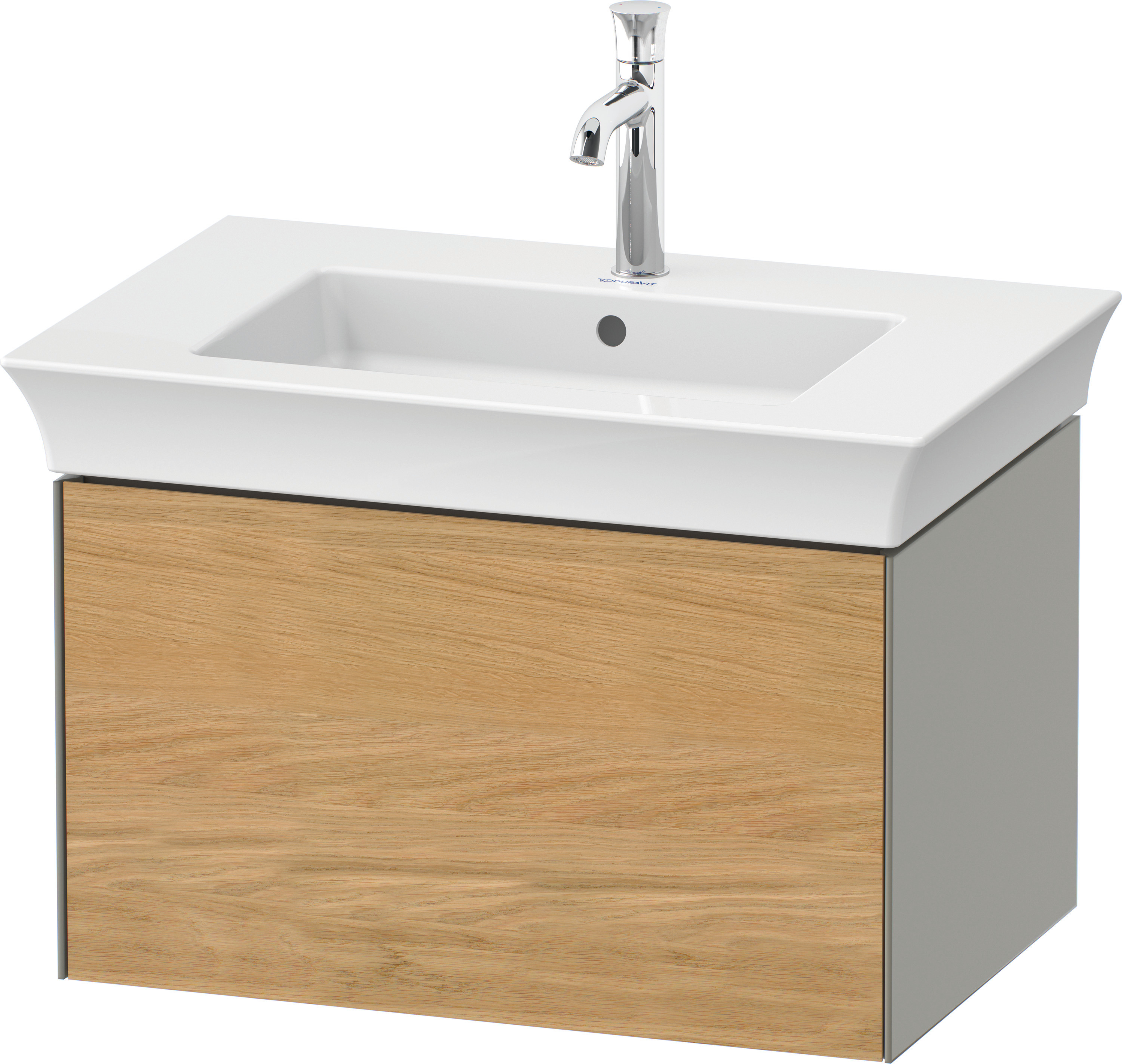 Duravit WTU White Tulip wandh.,1 Auszug 410x684x458mm, Eiche N.M/St.gr.Sdm