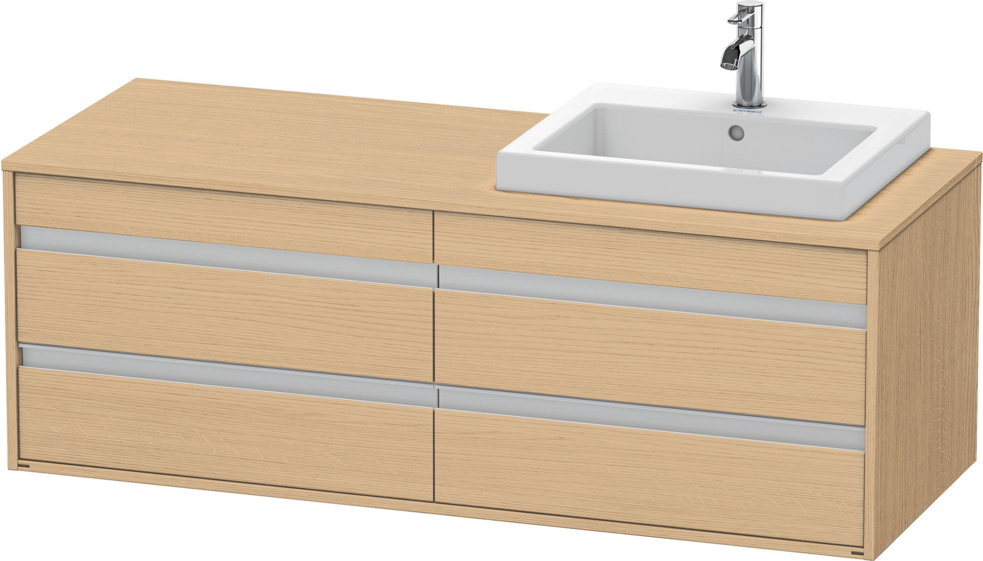 Duravit WTU wandhängend Ketho 550x1400x496mm 4 SchKa, für EBWT re., Eiche Natur