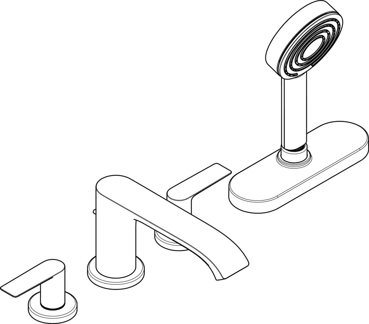 Hansgrohe 4-Loch Wannenarmatur Vivenis F-Set Wannenrandmontage mit sBox mattschwarz