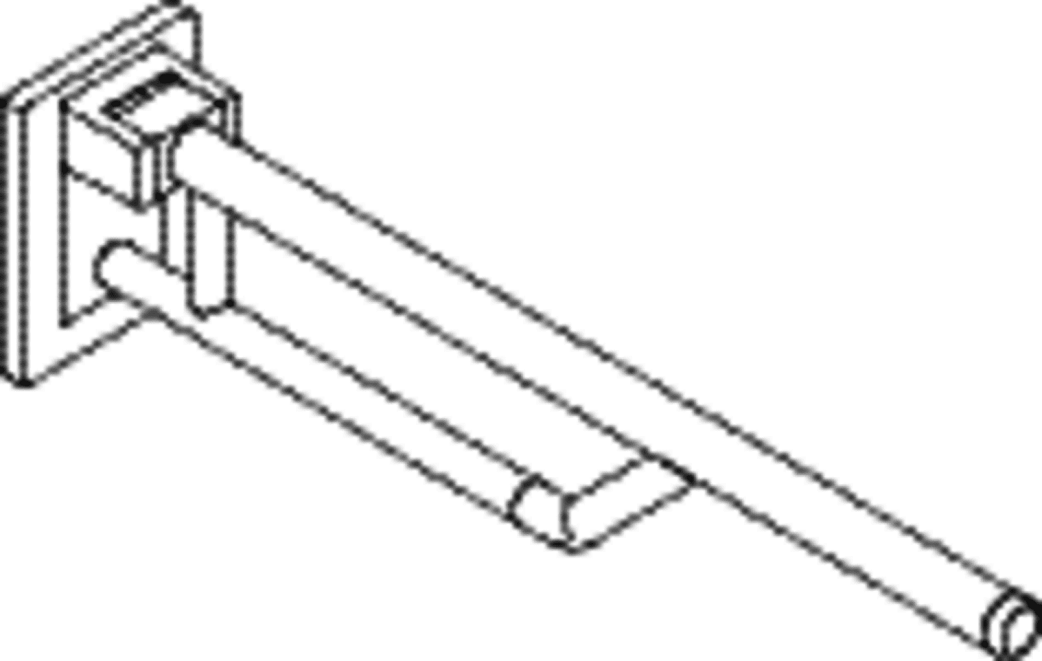 HEWI SK-Griff Duo, L:700mm, Kst., reinweiß, Oberholm farbig anthrazitgrau