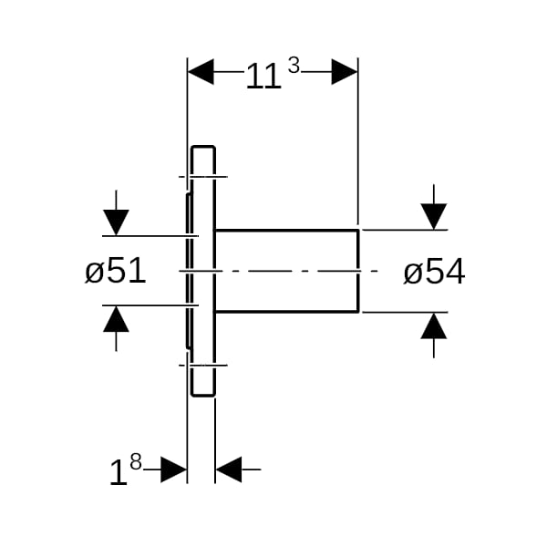 Geberit Mapress C-Stahl Flansch PN 10/16 mit Einschubende d54