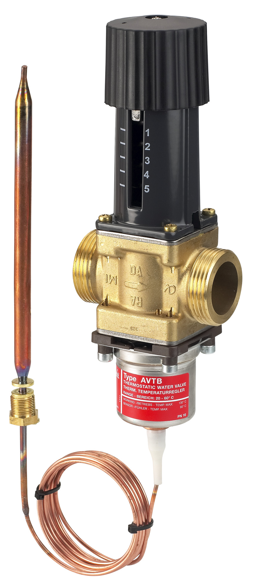 Danfoss Temperaturregler AVTB 15 Rp1/2, IG, 30-65 C, Kvs 1,9