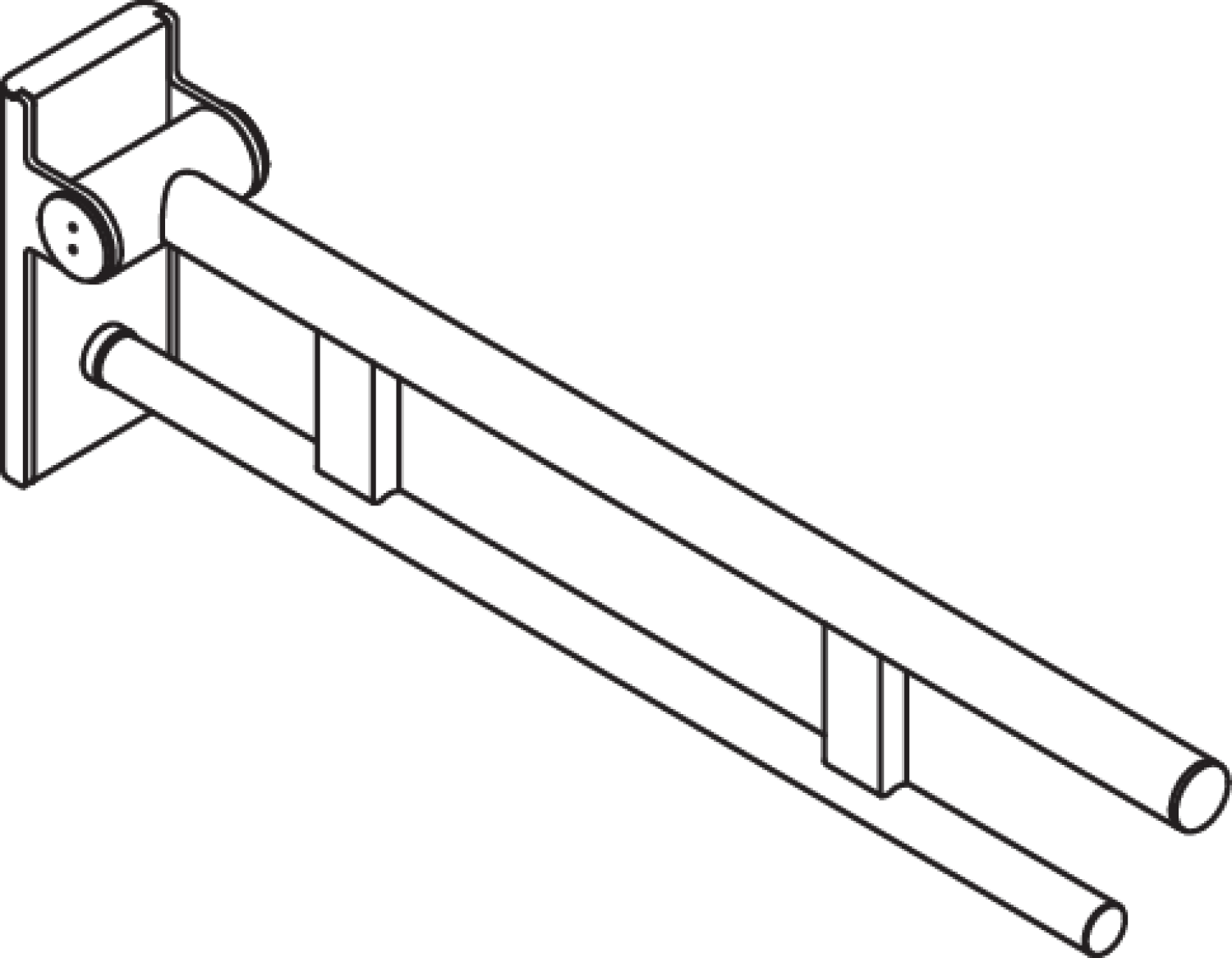 HEWI Stützklappgriff Duo (A), L:700mm, plvb dgrau tiefmatt