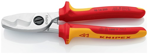 Kabelschere L.200mm Kopf verchr.VDE Mehrkomp.-Hüllen KNIPEX Kabelschere L.200mm Kopf verchr.VDE Mehrkomp.-Hüllen KNIPEX