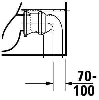DU Stand-WC Kombi ME by Starck 650 mm Tiefspüler, f.SPK, Abg.vario, weiß, WG