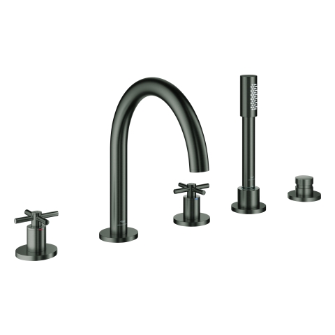 GROHE 5-L-Wannen-Kombin. Atrio 29408 FMS Kreuz-Griff hard graphite gebürstet