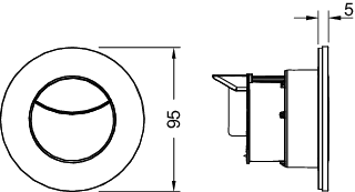 TECEflushpoint pneum. Fernauslösung Kunststoff für Zweimengent., Chrom gl.