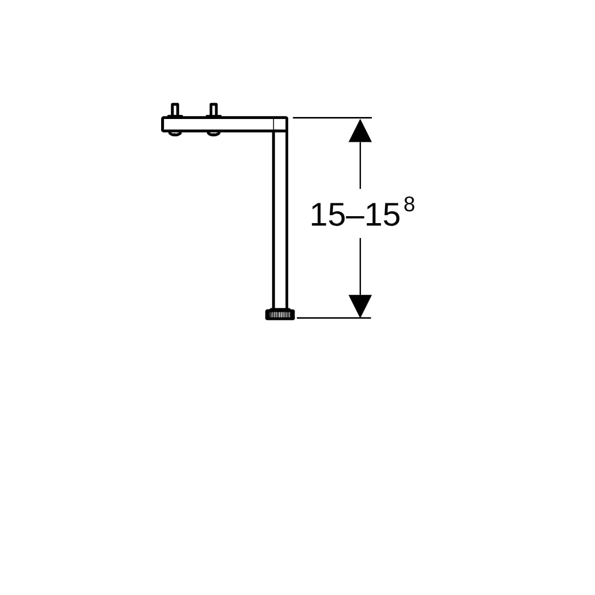 Geberit Set Füße schmal (2 St.), H:15cm hochglanz verchromt