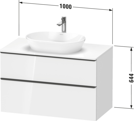 Duravit D-Neo,Kons-WTU,AZ:1,SBK:1,Gr:Edelst. 1000x550x644mm,Wdh,Betongrau Matt,Dekor