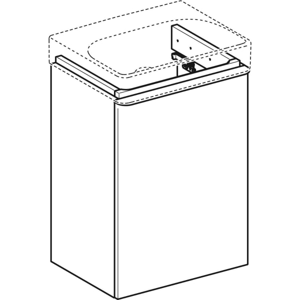 Geberit Smyle US für HWB, eckig, m. 1 Tür re 44,2x61,7x35,6cm, sand-grau
