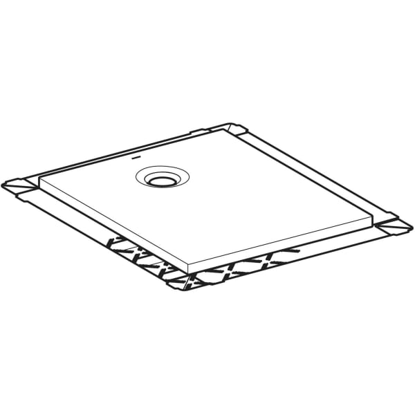 Geberit Olona Duschwanne 90 x 75 cm rechteckig, mit Dichtvlies, weiß matt