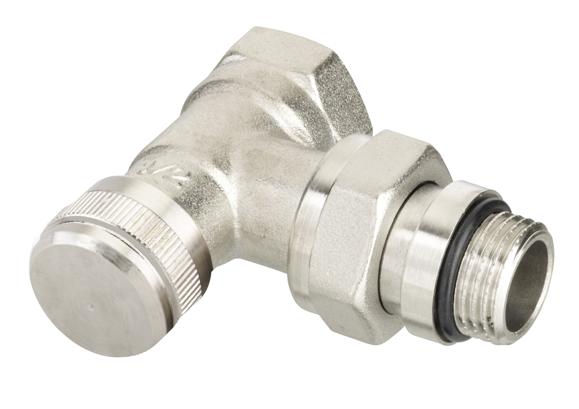 Danfoss Rücklaufverschraubung RLV 15 R 1/2, Eck, vernickelt, selbstd, Nippel