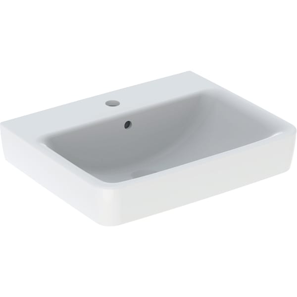 Geberit Renova Plan Aufsatzwaschtisch 55x44cm m. Hahnloch, m. Ül., weiß, KeraTect