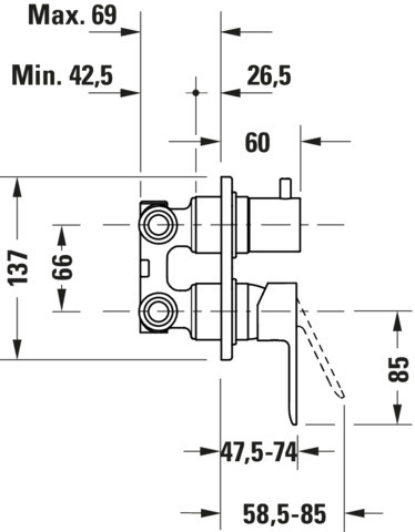 DU D-Code 2.0 Einh.-Wannenmischer UP Set Keramikmischsystem, Chrom HG