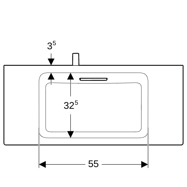 Geberit ONE WT, 90x40cm, CleanDrain, v.Ausld. o.Hl., Ül.verd., weiß Tect/hgl.verchr.