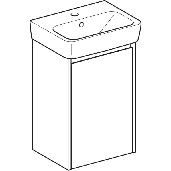 Geberit Renova Plan Set HWB mit US, 1 Tür 45x69,7x34cm, weiß/l. seidenmatt