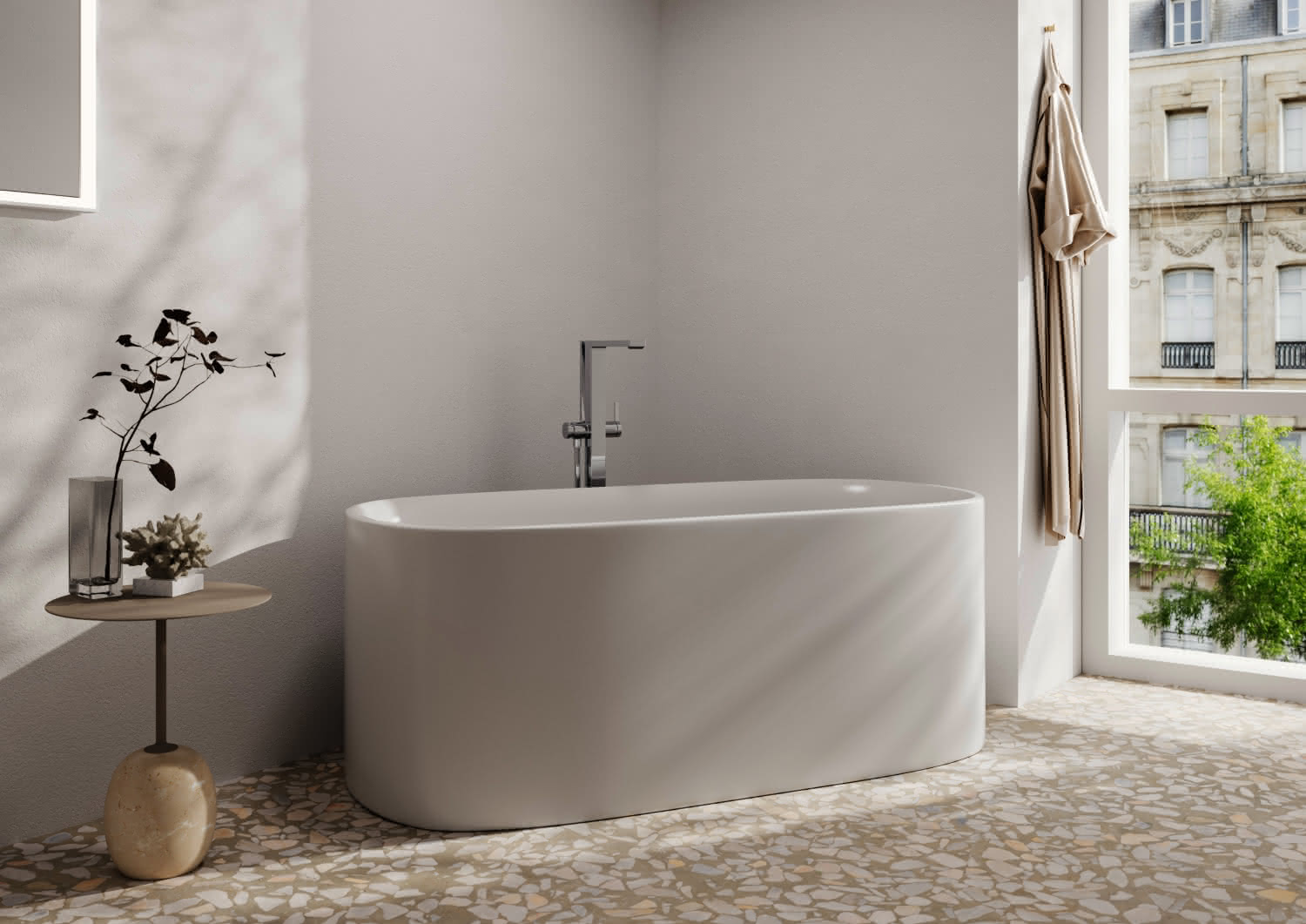Hansgrohe Wannenmischer Tecturis E bodenstehend chrom