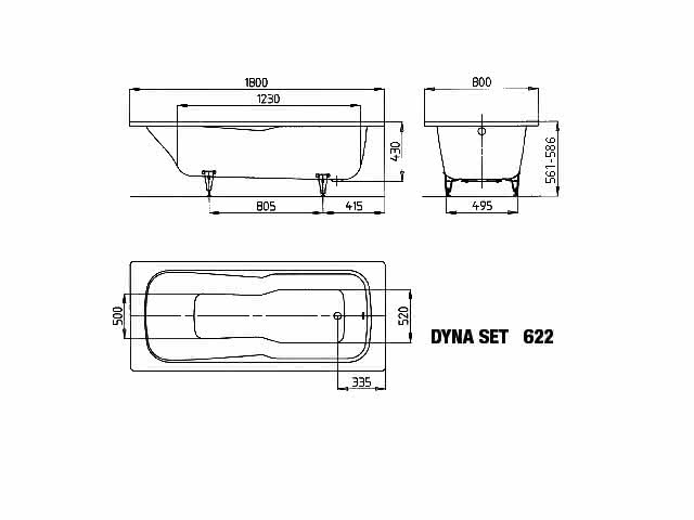 KA BW DYNA SET Mod.622,1800x800mm, pergamon