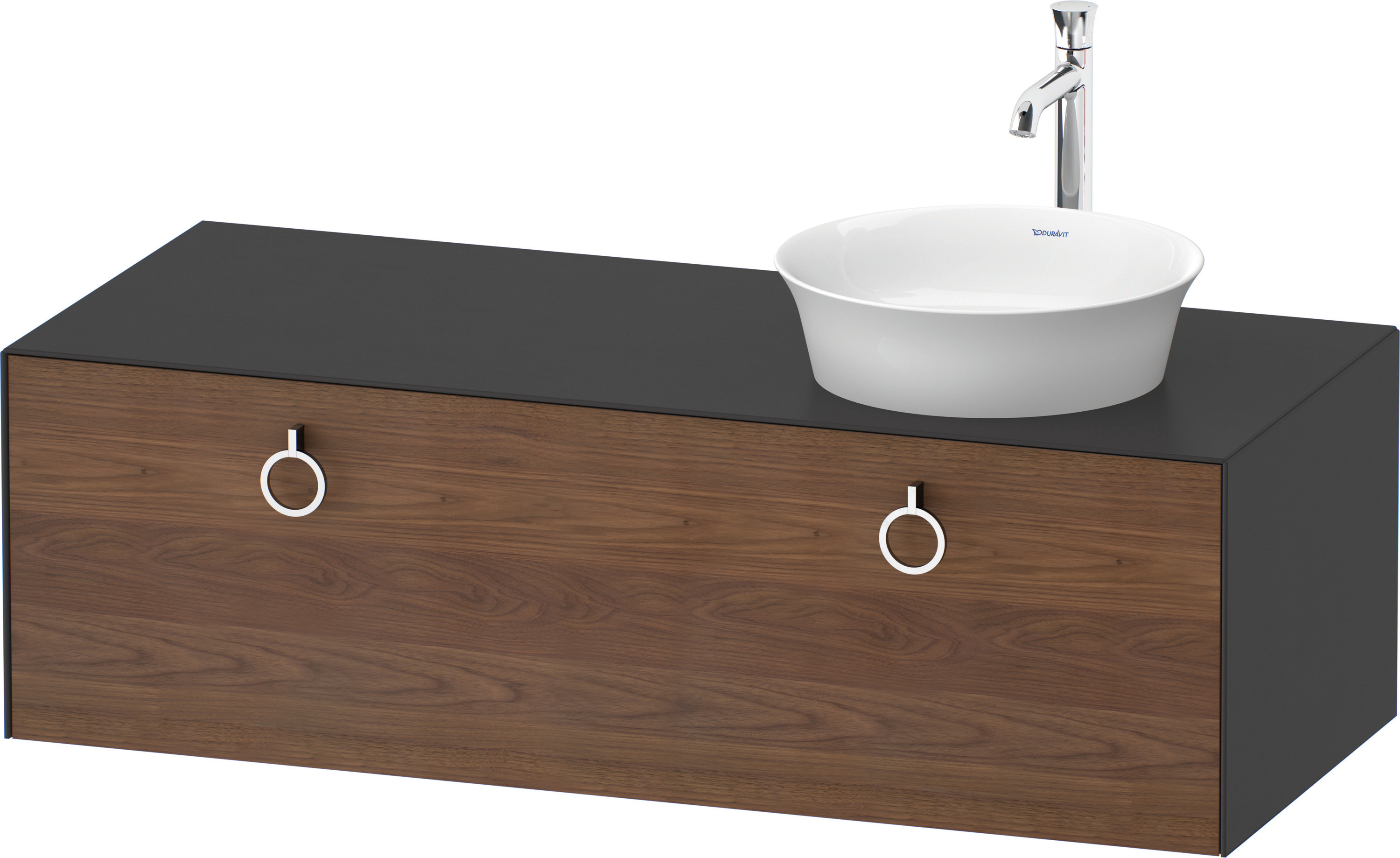 Duravit WTU wandh.White Tulip,1 Aus.,m.Griff Aus.r,408x1300x550,A.Nussb.M./Graph.Sdm