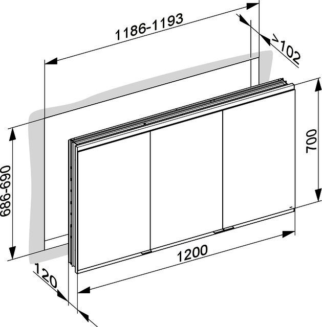 KEUCO Royal Modular 2.0 SPS, bel. 80031, Einb,oSteckd,sb-elox,1200x700x120mm