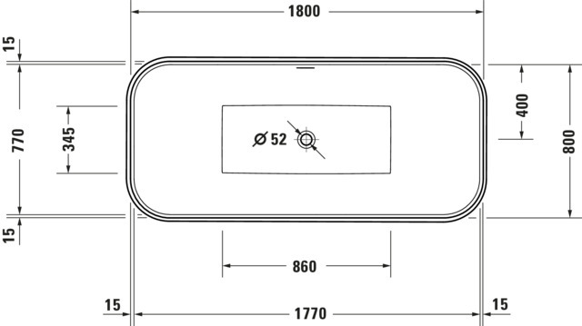 DU DuraFoga BW Freistehend, Weiß,Acryl 1800x800x600 mm,RS 2,incl.FG u.AÜL-Garn