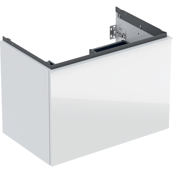 Geberit Acanto US für WT B:75cm, 1 Schubl. 1 i.Schubl., weiß hgl./Glas weiß