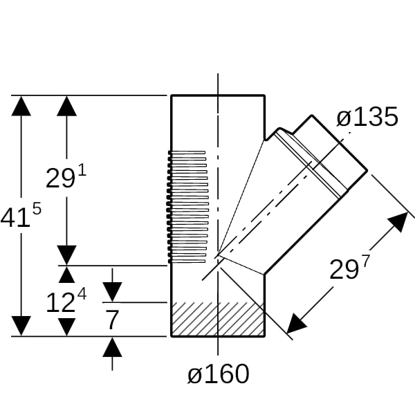 Geberit Silent-db20 Abzweig 45Gr d160/135