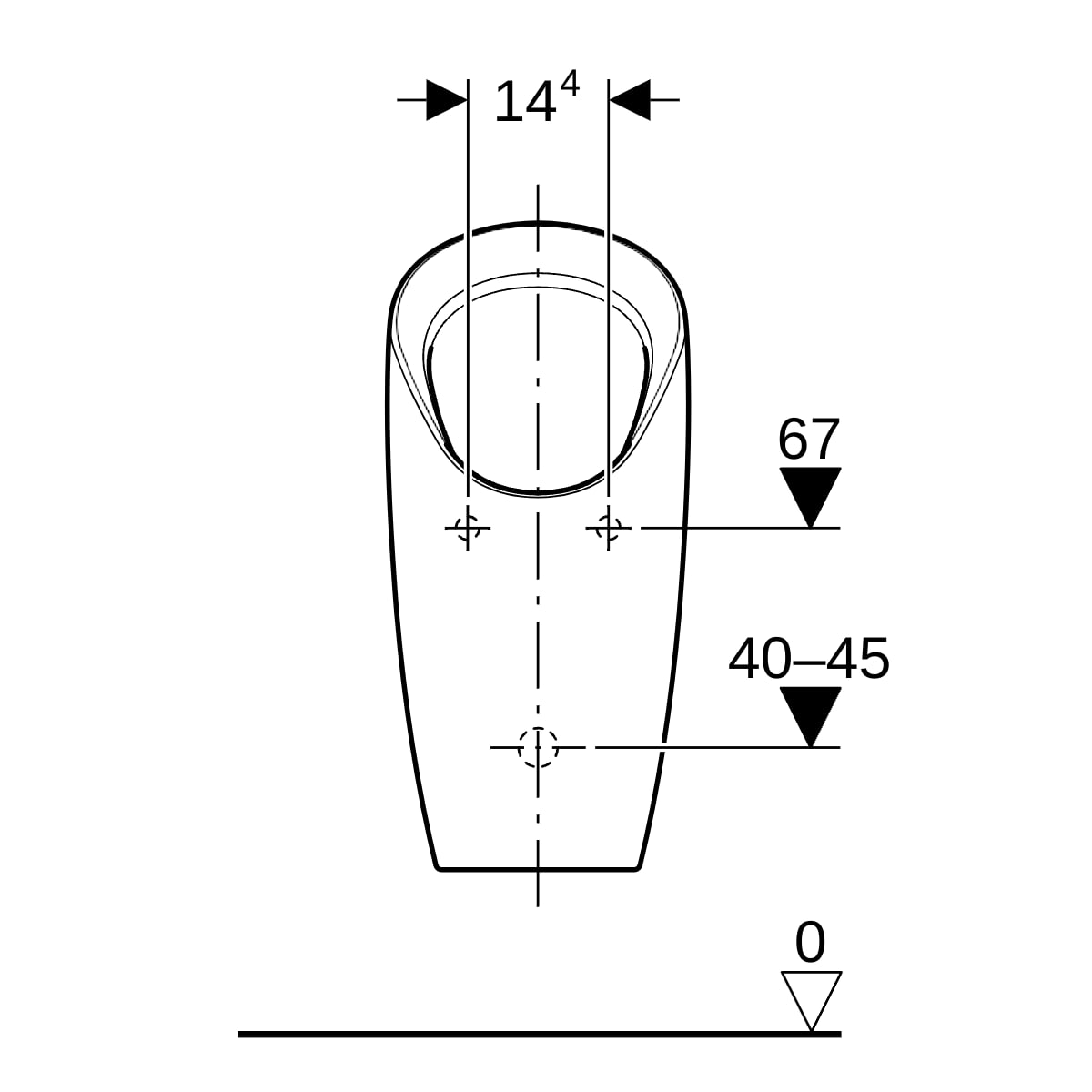 Geberit Preda Urinal, wasserlos weiß