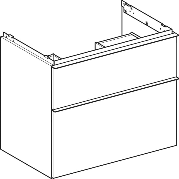 Geberit iCon Unterschrank für WT, 2 Schubl. 74x61,5x47,6cm, Nussbaum hicko./Gr. Lava