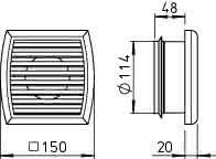 Helios ZLA 125 FB, Fassadenblende zu ZLA 125, inkl. Insektenschutzgitter