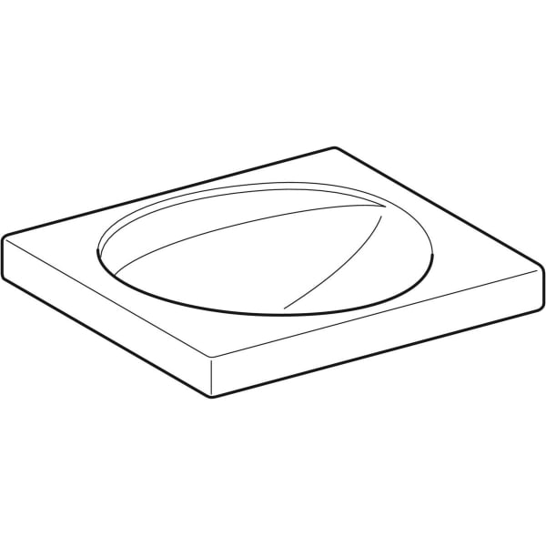 Geberit Preciosa Waschtisch mit Ablagefläche 60x55cm, o. Hl., o. Ül., weiß, KeraTect