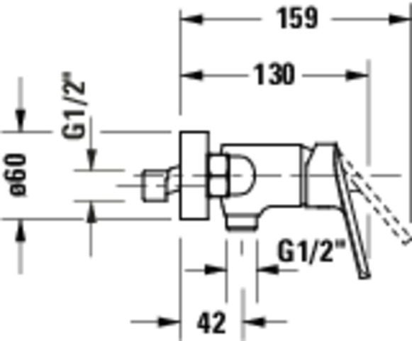 DU Duravit No.1 Einh-Brausemisch.Aufputz Keramikmischsystem, Chrom HG