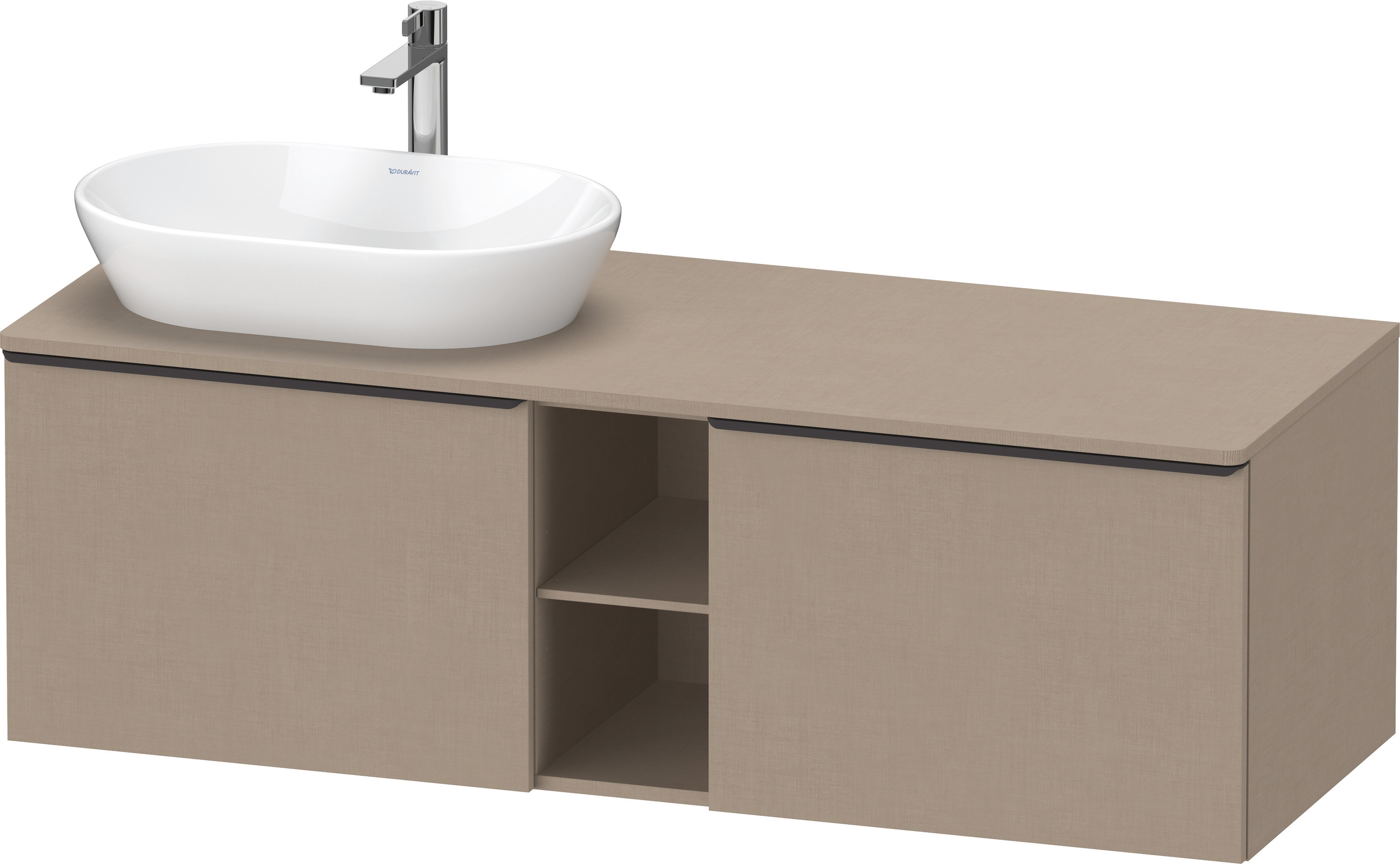 Duravit D-Neo,Kons-WTU,L,Az:2,Fä:2,Gr:D.Schw 1400x550x459mm,Wdh, Leinen Matt, Dekor