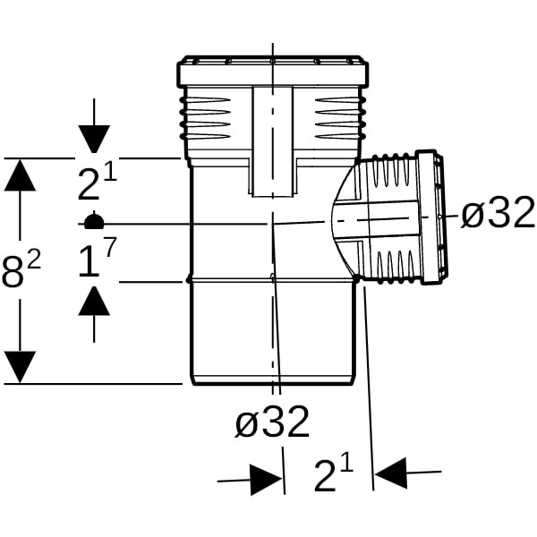 Geberit Silent-PP Abzweig 87,5Gr d32/32