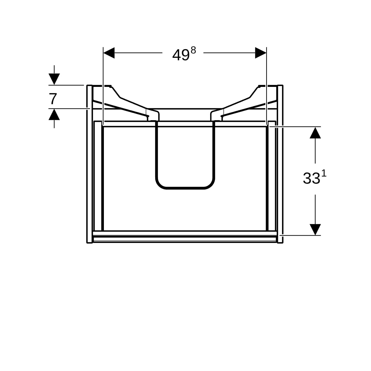 Geberit Unterschrank für MWT, 2 Schubladen B:60cm, sandgrau matt