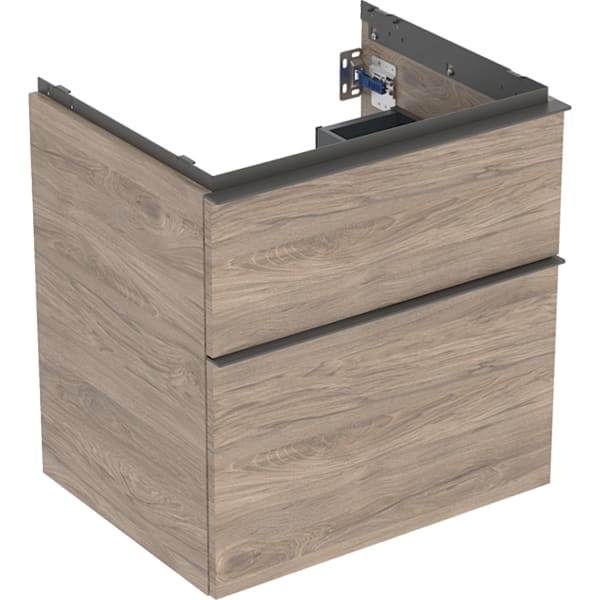 Geberit iCon Unterschrank für WT, 2 Schubl. 59,2x61,5x47,6cm, Nussbaum hi./Gr. Lava Geberit iCon Unterschrank für WT, 2 Schubl. 59,2x61,5x47,6cm, Nussbaum hi./Gr. Lava