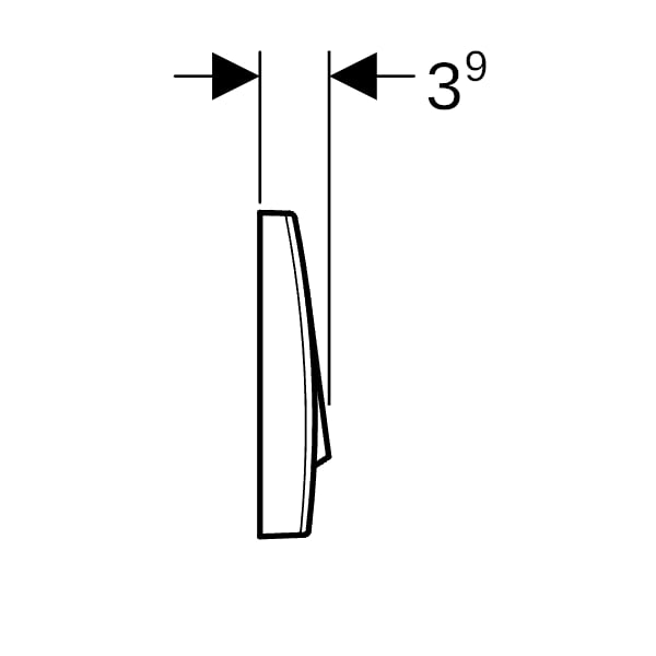 Geberit 200F BetPl., eckig, f. Spül-Stopp-Sp. chrom matt