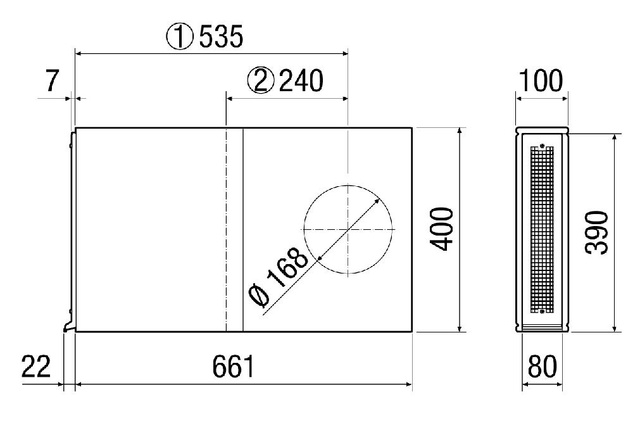 Maico Laibungselement PP 45 LE mit Edelstahl-Abdeckung, für PP 45