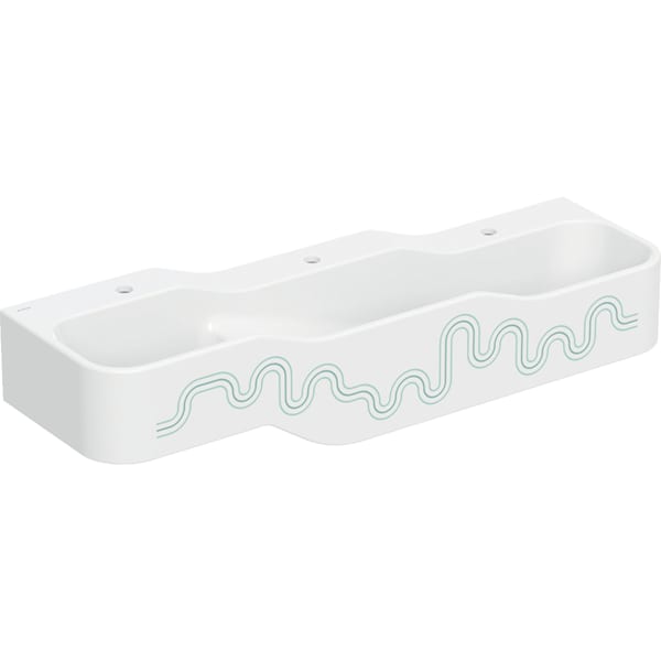 Geberit Bambini Spiel/Waschlandschaft B:140cm 3 Waschpl., tieferes B re, 3 Hl., grün