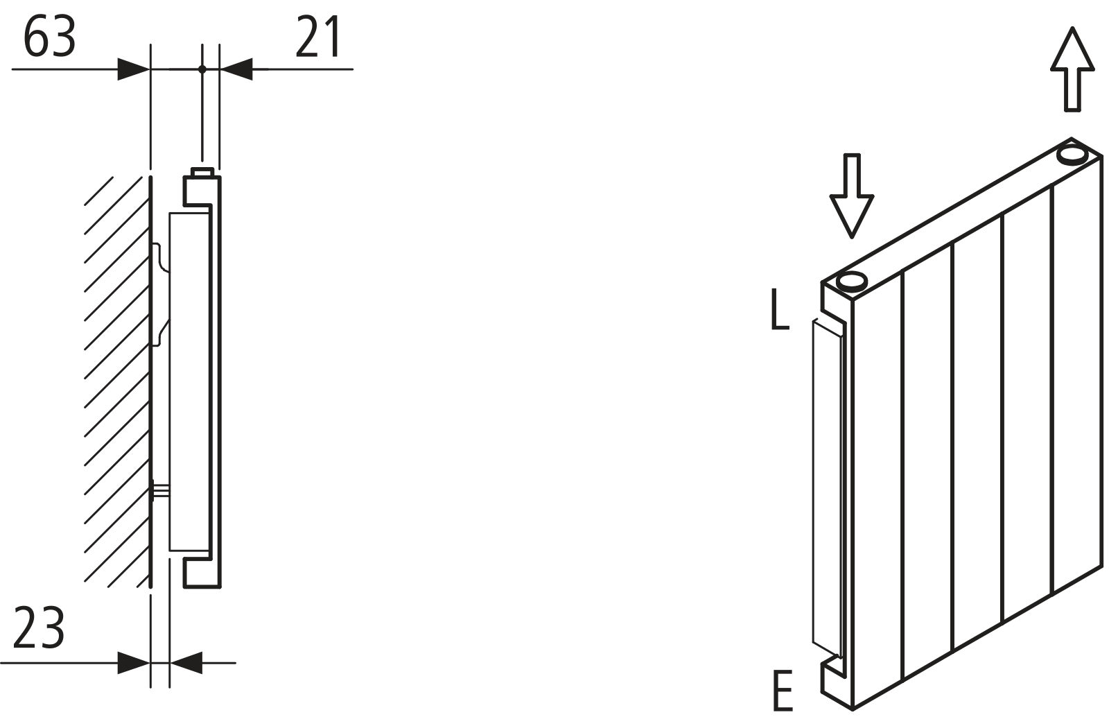 Kermi Heizwand HVN Typ11 BH2000x61x840 QN2275, RAL9016, 6 bar, ANB12