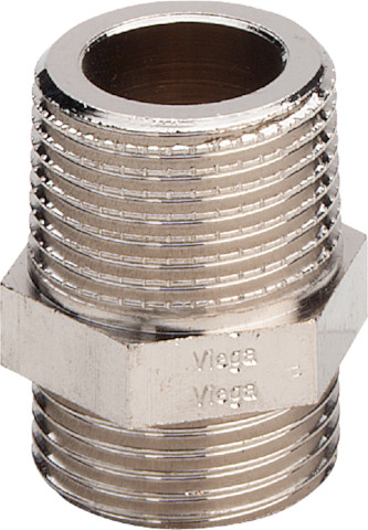 Viega Gewindestutzen 1021.1-260 in R3/4 x R3/4 Messing vernickelt