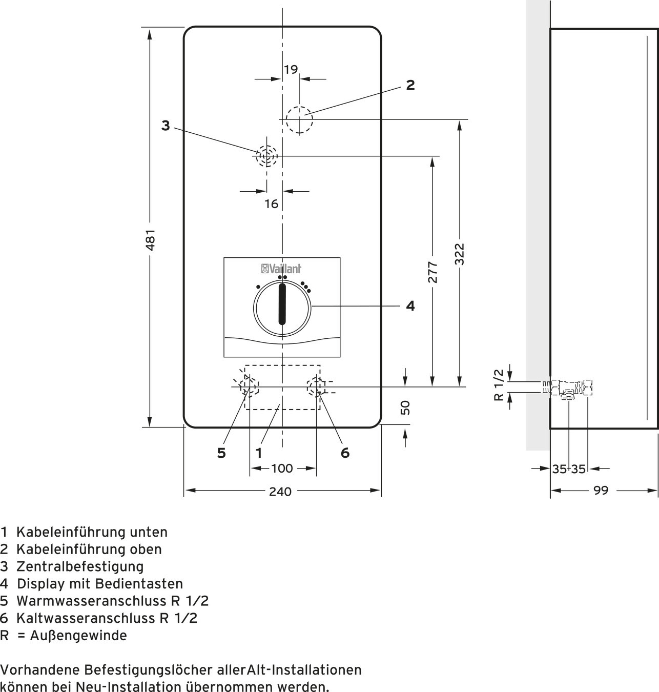 Vaillant electronicVED E 21/8 B pro Elektro-Durchlauferhitzer elektr. gest.