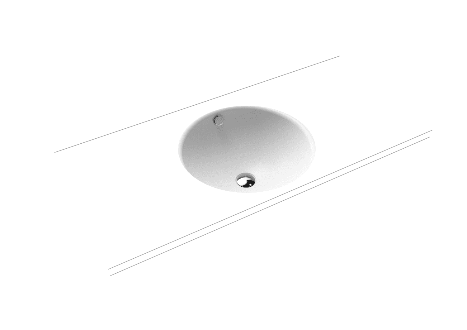 KA WB CLASSIC UNTERBAUWASCHTISCH Mod. 3182,d:491mm,alpwm,PEFF,AD,mÜL,chr