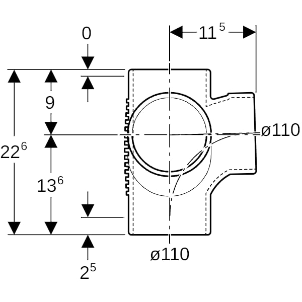 Geberit Silent-db20 Bogeneckabzweig 88,5Gr d110/110